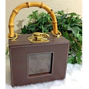 Vintage Photo Storage Box with Bamboo Handles